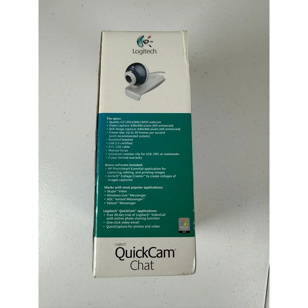 Logitech QuickCam Video Chat Web Camera Skype Headset Included Sealed Box